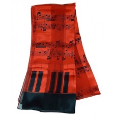 Scarf - Music Staff and Keyboard (Red)