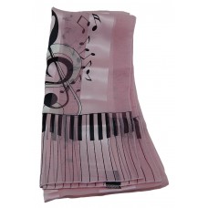 Scarf - Large Treble Clef and Piano Keys (Pink)