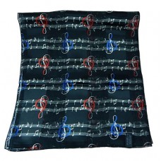 Scarf - Treble Clef and Staff (Black with Red/Blue Clefs)