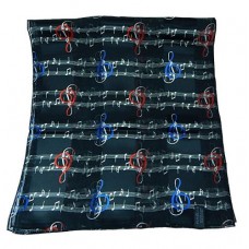 Scarf - Treble Clef and Staff (Black with Red/Blue Clefs)