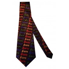 Steven Harris Multicolor Music Staff Neck Tie (Black)