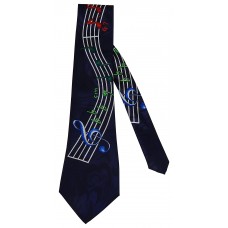 Steven Harris Vertical Flowing Staff Neck Tie (Navy)