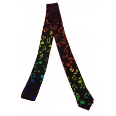 Skinny Neck Tie (Multi colored Notes)