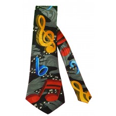 Steven Harris Hands and Music Symbols Neck Tie (Black)