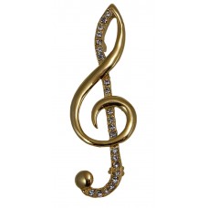 Brooch Large Treble Clef (Gold)