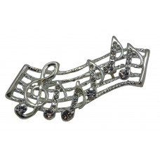 Brooch Treble Clef Staff Rope Wave (Silver)