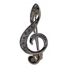 Small Treble Clef Pin (Silver)