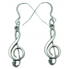 Sterling Silver Treble Clef Earrings