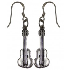 Sterling Silver Acoustic Guitar Earrings