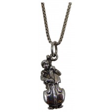 Sterling Silver Man with Bass Necklace