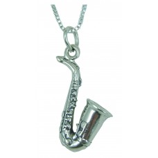 Sterling Silver Alto Sax Necklace