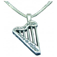 Sterling Silver Small Harp Necklace